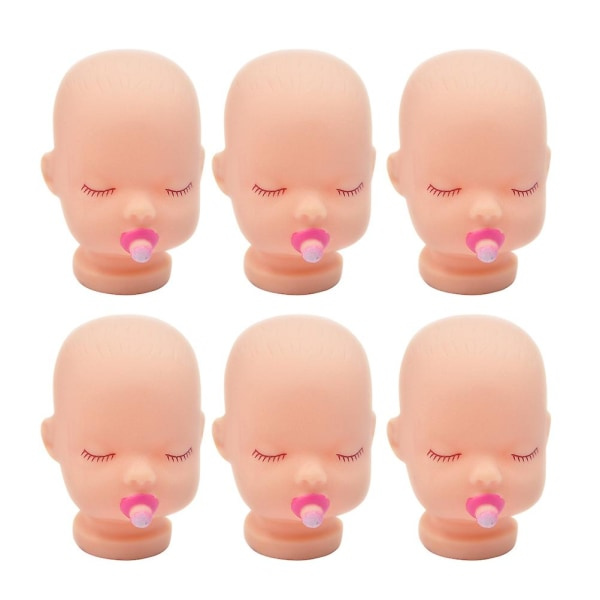 10 st Babydockhuvud Dekor Levande Nyckelringstillbehör DIY Hantverk Artist Handmålad Dockhuvud för Flickor IC