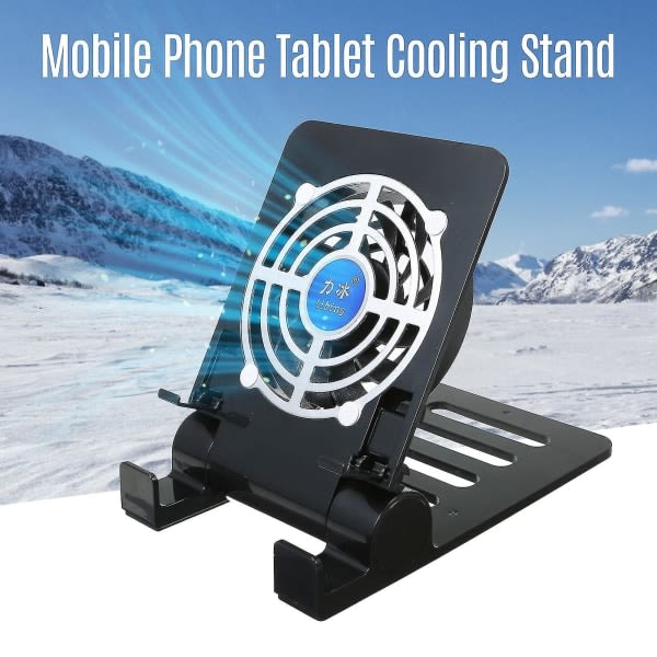 IC Vikbart Mobiltelefon Tablet PC Sæt på flere niveauer Justerbart Mobiltelefonsæt med sort køler