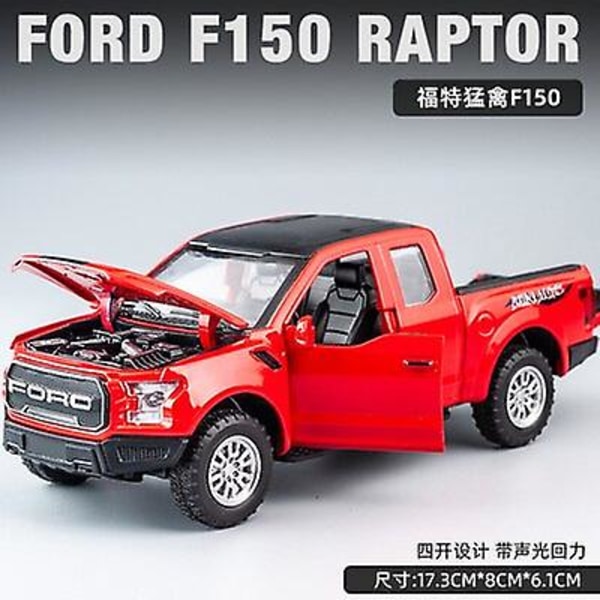 1:32 Ford Raptor F150 pickup metalliseos automalli painevalut metallilelu maastoajoneuvot automallikokoelma ääni ja valo lasten lahjaleluautot
