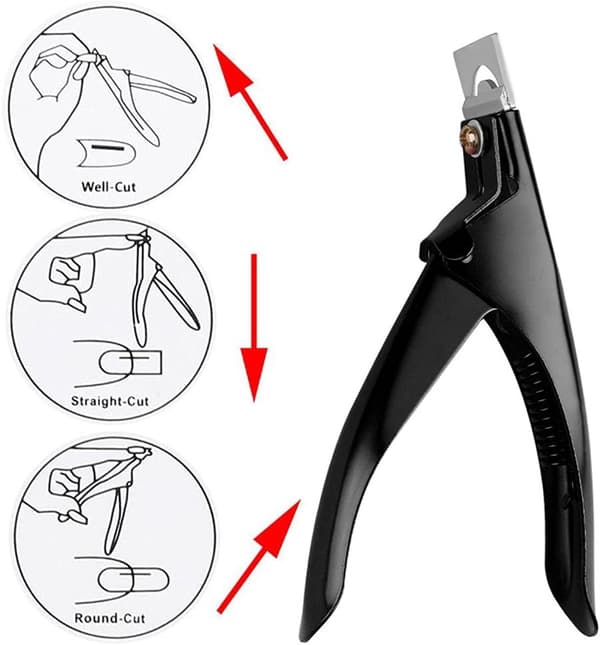 False Nail Clipper - Tip Cutter - Black - French - Manicure - Nail Clipper - Cutting - False Nails - Artificial Nails - Nails