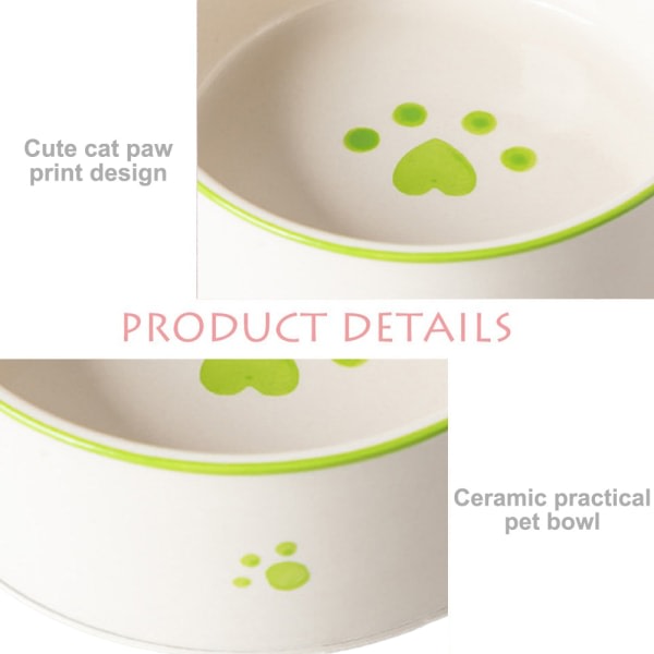 IG Keramik oppvuxna små hund- eller kattskålar Djurmatskål grønn
