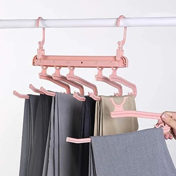 Multilayer Trousers Hanger Multifunctional Pants Hanger Trousers Hanging Rack Creative Foldable Storage Rack