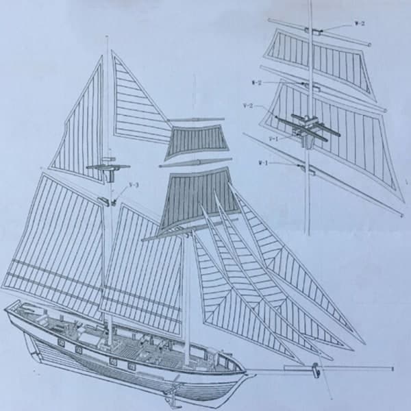 Purjevene DIY-malli Puinen veneen koriste