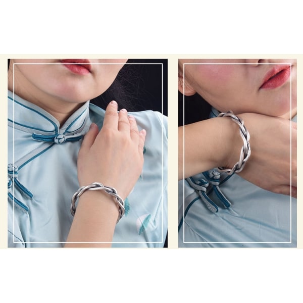 IC Armbånd armbånd 925 Sterling Sølv Armbånd Mode Vintage Par Hullet Bølget Design Armbånd Fest Smykker Armbånd