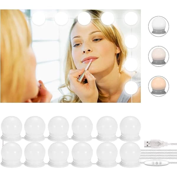 12-pack dimbara LED-lampor för badrumsspegelbelysning