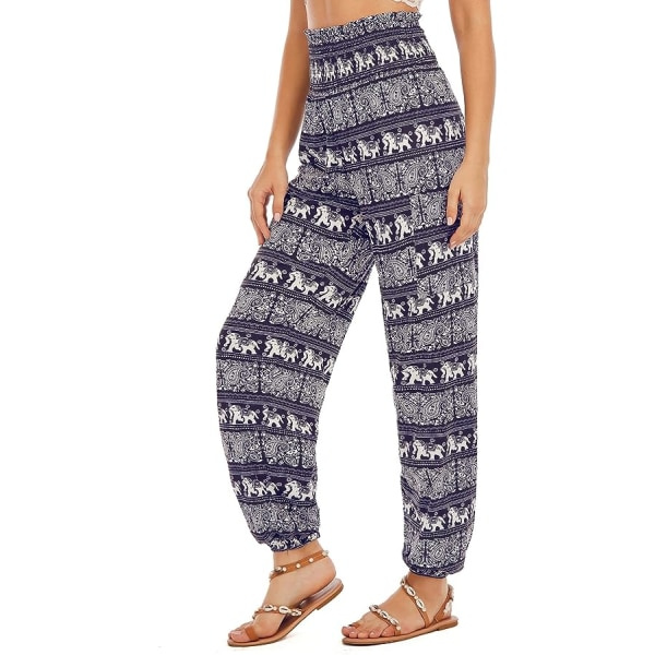Naisten 3-osaiset haaremihousut, Yoga Boho -housut korkealla vyötäröllä ja taskuilla