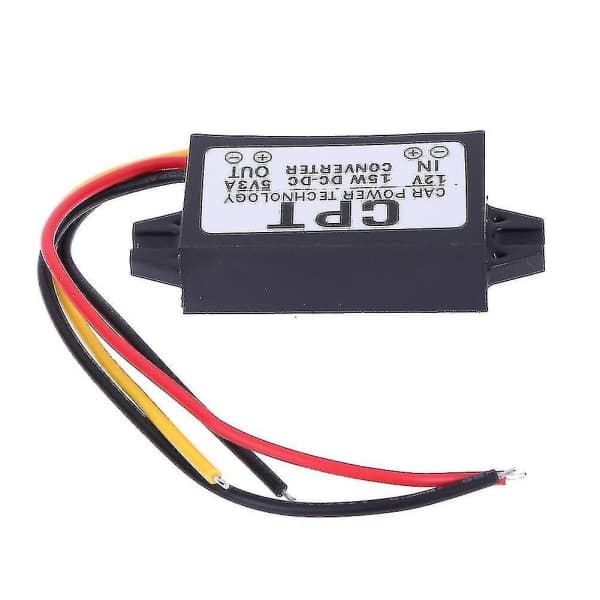 DC-DC-omvandlare regulator 12V till 5V 3A 15W för bildskärm