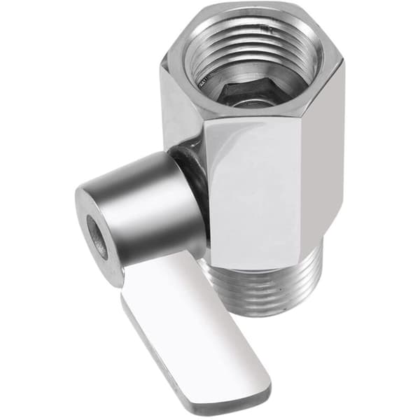 Stengeventil for dusjhode, 304 rustfritt stål mini kuleventil, NPT-gjenge (1/2 tomme hann X 1/2 tomme), 1 pakke