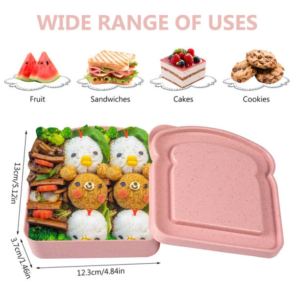 IC Smørrebrødslunchboks Smørrebrødsbeholder Genanvendeligt sikkert materiale S Pink