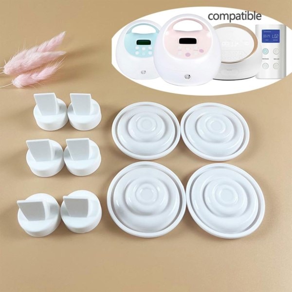 IC Bröstpumpstillbehör Silikon Anknäppsventiler Anti-backflow Isolering Ventiler Set för S2 & 9 Plus Bröstpump Hållbar