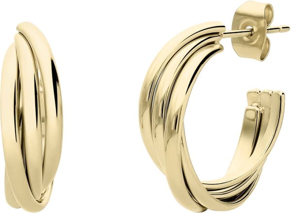 Gullbelagte Chunky Hoop Øredobber for Kvinner, Vanntette Vridde Bøyleøredobber i Rustfritt Stål, Trendy Statement Gave til Henne, Gull