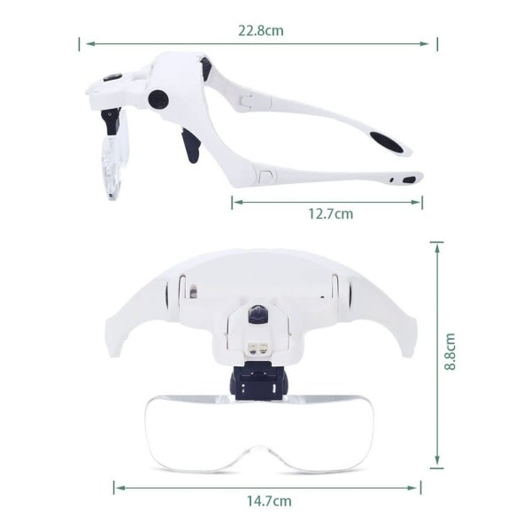 IC Suurennuslasi kevyillä käsittelyillä Hands Free teipillä kiinnitettävä suurennuslasi