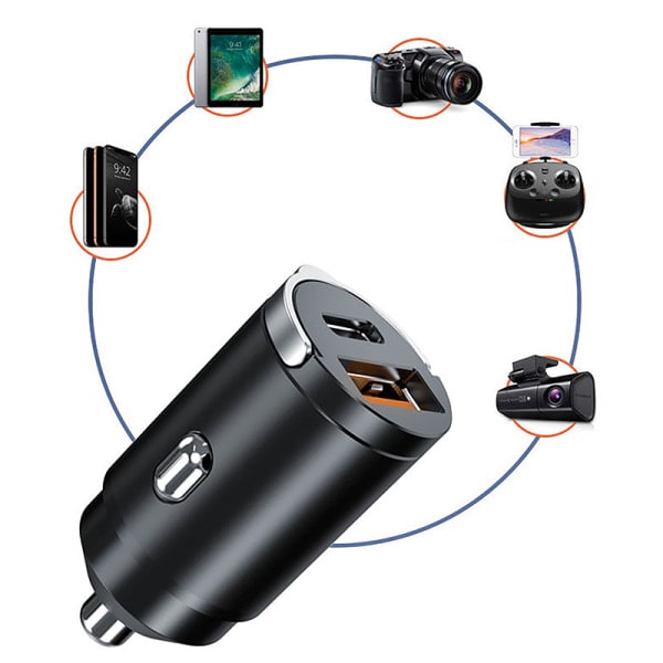 IC 100W bil USB-oplader Super Charge USB-A USB-C Tænder til telefon