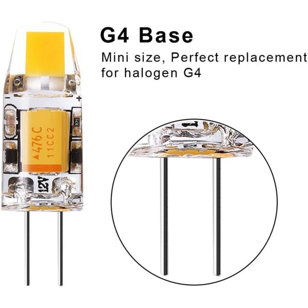IC 10-pack G4 LED-lampor, G4 COB energisparande, vägg