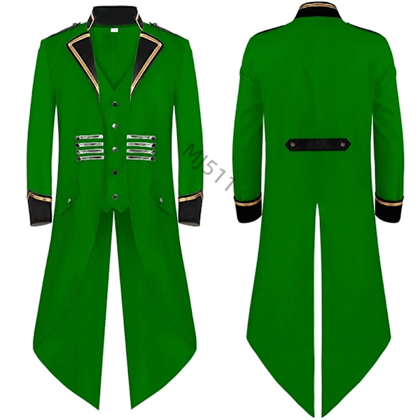 2024wish new European and American men's medieval retro clothing men's clothing MJ51 mid-length punk retro tuxedo men