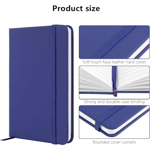 1st Pocket Notebook Notepad Small Notebooks Hardcover Notebook A6 Notepad Journal 160 Pages (80 Sheets) - Blue