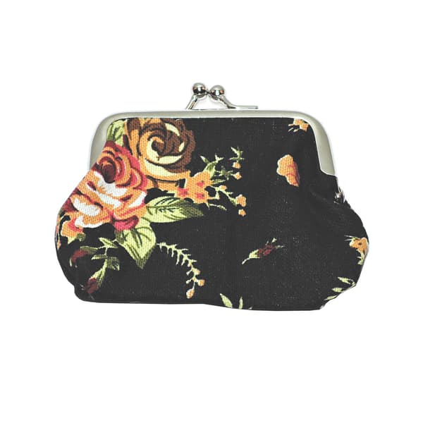 Blommig - Lommebok [Liten v1] Svart Black one size