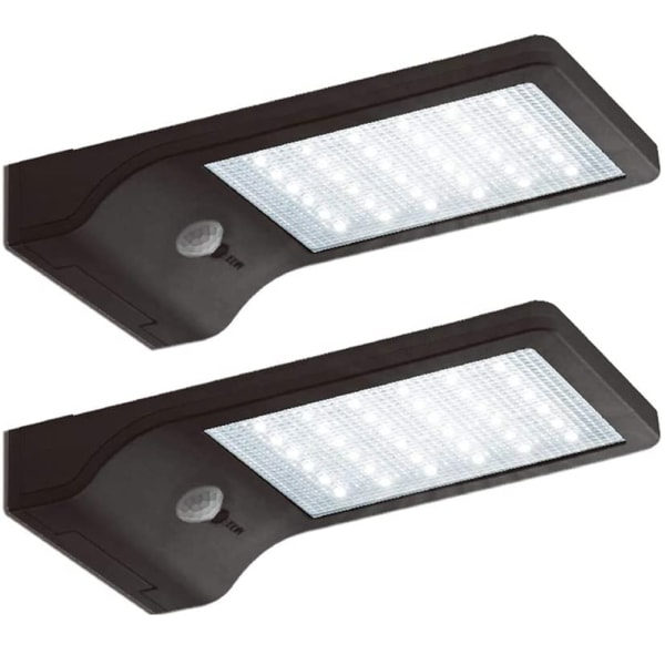 IC Solar dobbeltfarget vegglampe med fjernkontroll utendørs 2-pakning black