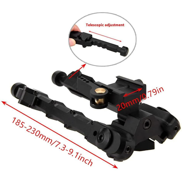 IC Picatinny Bipod Rifle Luftgevær Airsoft Bipod Utvidbar Svingbar