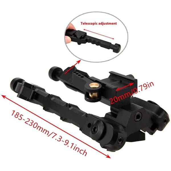 Picatinny Bipod Gevär Luftgevär Airsoft Bipod Utdragbar Svängbar