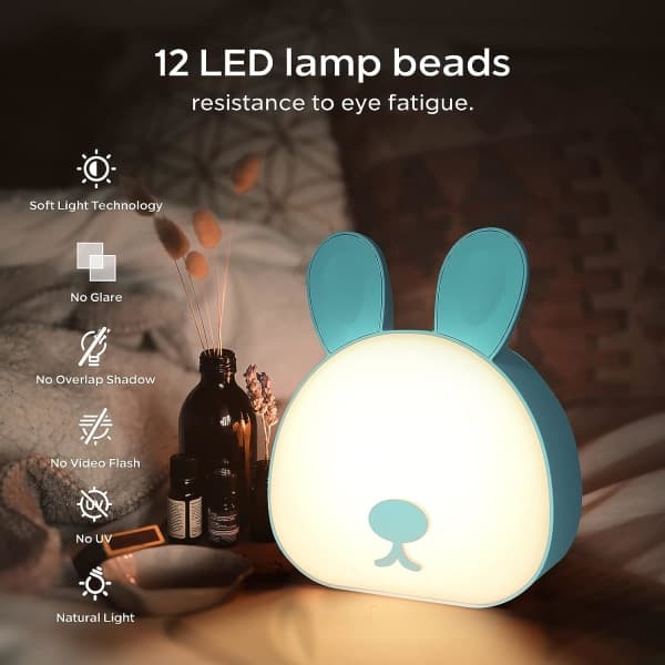 IC Dimbar Touch LED Nattlampa Cartoon Kanin Touch Console