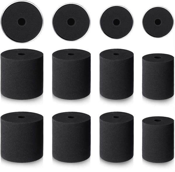 Kopdrejer skumindsatser, 8 stykker i 4 størrelser til 1/2 tomme PVC-rør, passer til 10 Oz til 40 Oz tumblere, sort