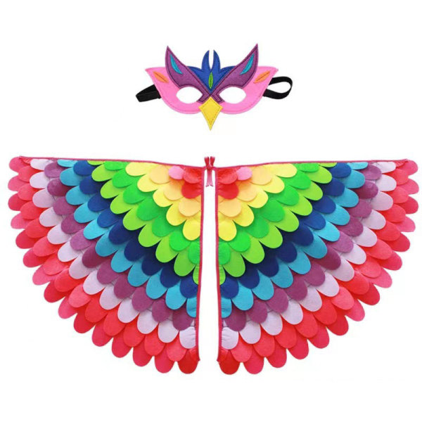 Ugglapåfågelvingar Fågelkostym med maske Fest Cosplaydräkt for barn color10