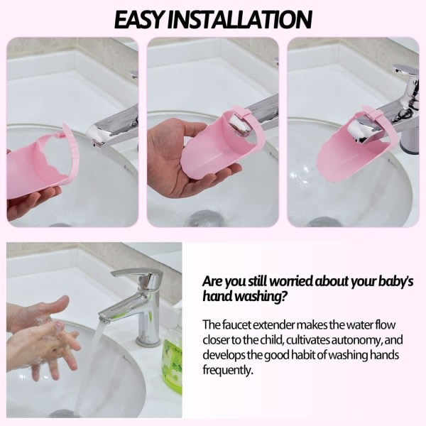 IC Toddler Barn handtvätt kranförlängare, 4-pack silikon handfat kranförlängare Tvättassistent, kök badrum pip diskbänk badkar förlängare