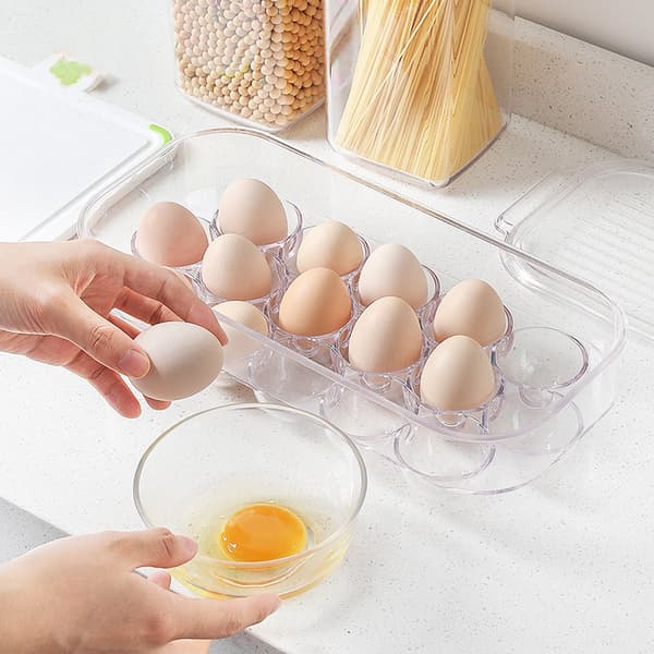 Egg Storage Box - Refrigerator Organizer - Egg Holder - Refrigerator - Egg Rack - Storage Box - Transparent