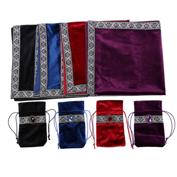 1. tarotkortpose + duk brettspill duk divinat Purple OneSize