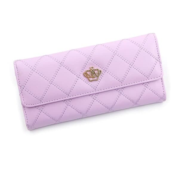 IC Broderet Crown Dame clutch taske modekortpung lilla