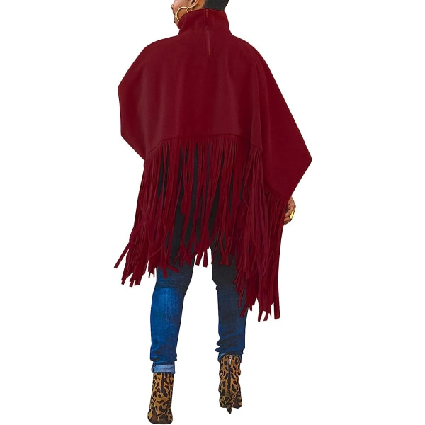 IC NRTHYE Dame Højhalset Langærmet Fringe Top Plus Size Tassel
