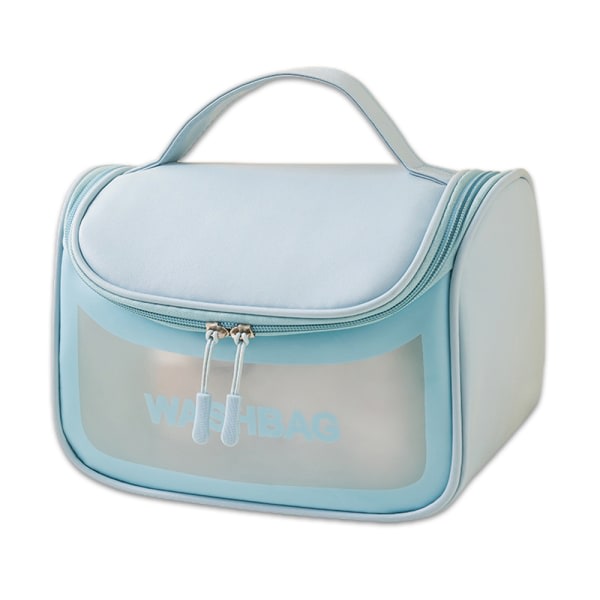 IC PU kosmetisk väska med stor kapasitet vanntät kosmetisk väska med krok