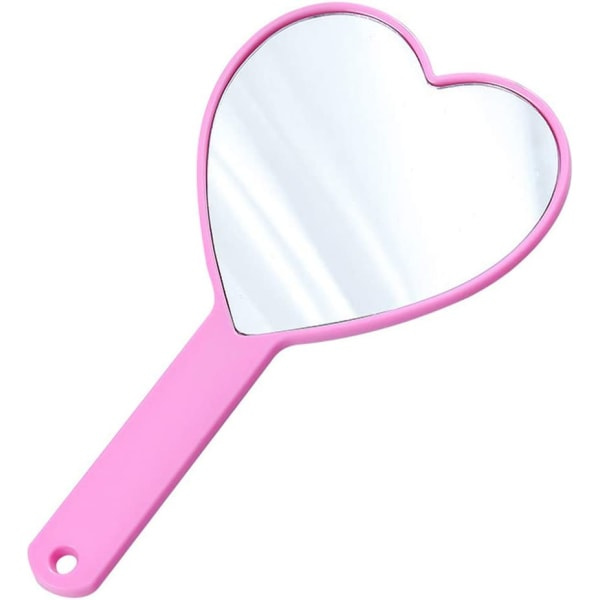IG Hjerteformet Rejsehåndspejl Bærbar Personlig Kosmetik Rosa