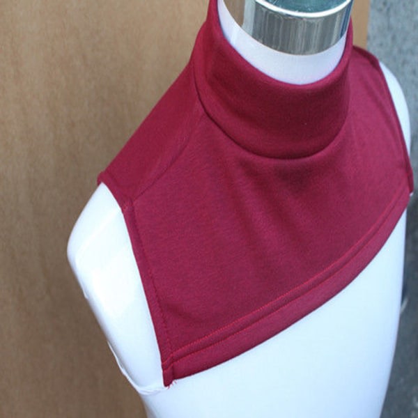 Kvinnor flickor falsk krage Dekorativ unisex halsduk Pullover Håll värmen Halv Turtleneck Wine Red S størrelse mindre enn 55kg