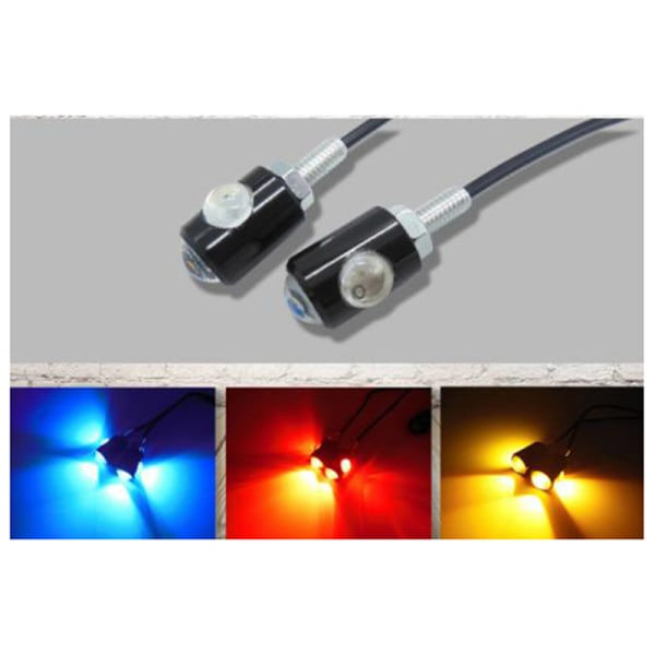 IC 2 stk Universal Motorcykel LED Mini Blinklys Ørn Øje Form Hvid