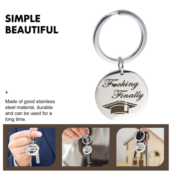 3 stk Sygeplejerske Graduation Taske Charm College Studerende Graduation Nøglering Rustfrit Stål Graduation Nøglering Sølv 5.x2.5cm IC