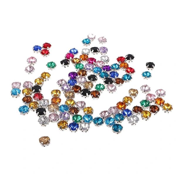 4x100 stykker sybare diamantkrystaller akryl strass utsmykning 8mm