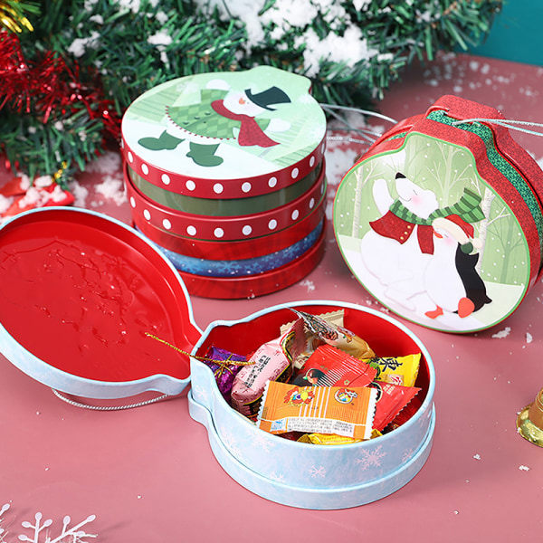 Tin Runde Candy Tin Box Lysburker Med Låg A6