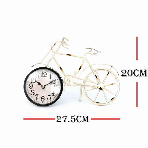 IC Väggklocka för hemmet, sovrum, tyst klocka, personlighetsklocka, vit cykel, 27,5 * 5 * 20cm