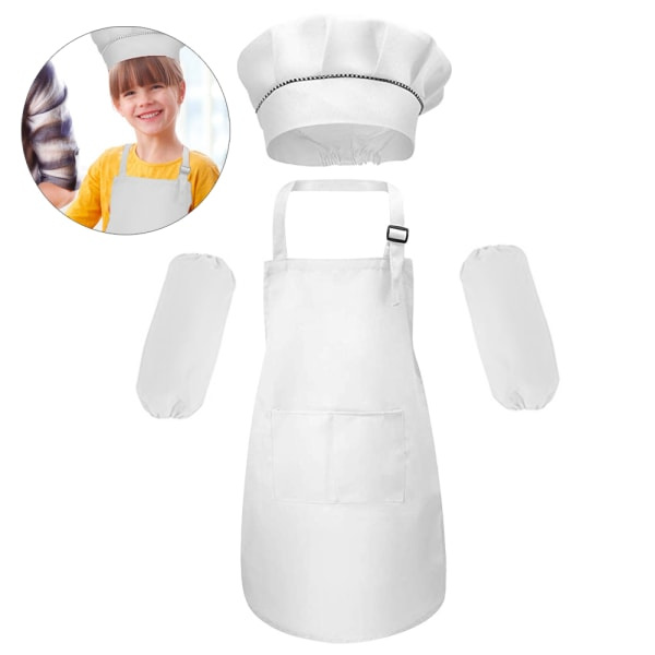 Barneforkle og hatt, matlagingsforkle for matlaging, baking, M