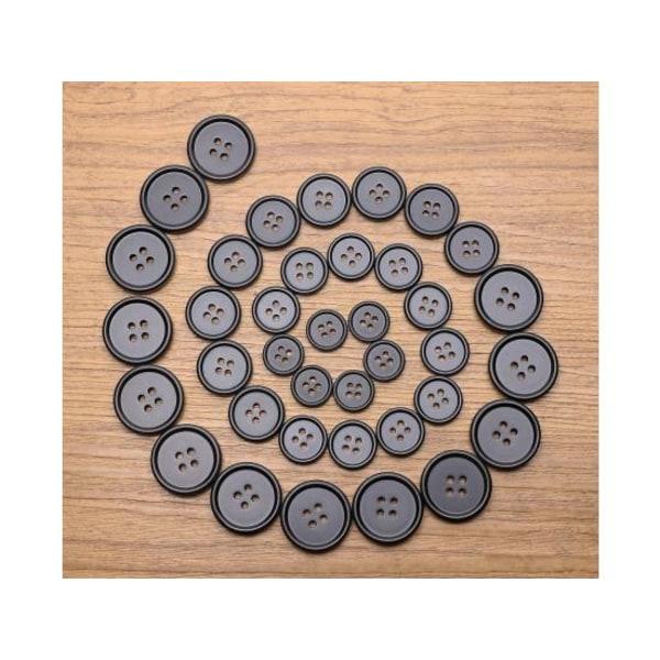 100 Large Black Buttons for DIY Sewing (25mm)