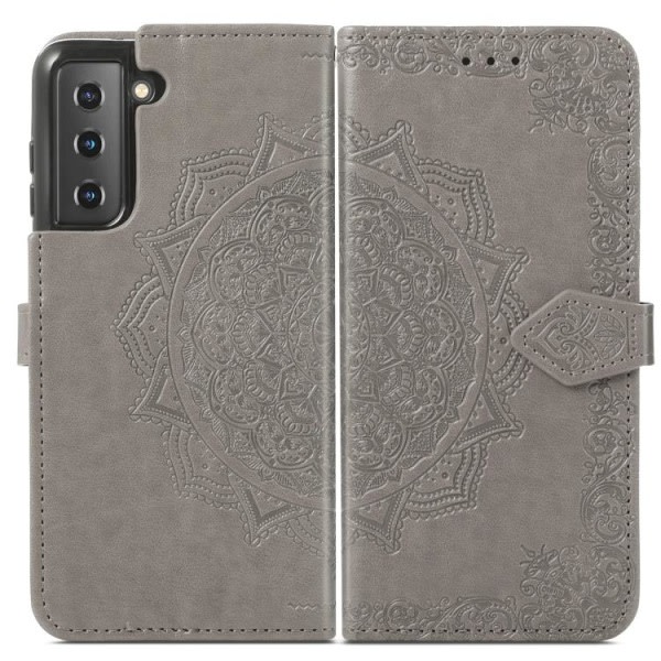 IC Samsung Galaxy S22 Etui Mandala Læder Grå
