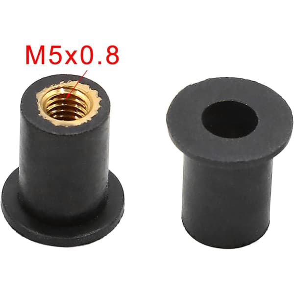 IC 30 stk M5 Svart Gummi Vindrute Skruemutter