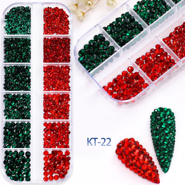 Glitter Rhinestones Platt ryg Glänsande stenar Nail art Kristallglas Nagelädelstenar Strass Tilbehør Nagelpärla 5