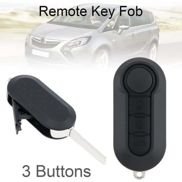 Erstatningsklaff for Fiat 500 Peugeot 3-knapps bilnøkkel IC