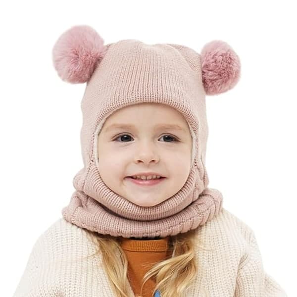 IC Baby Vinterlue Skjerfsett, unisex småbarn Barn Lue Skjerf Rosa