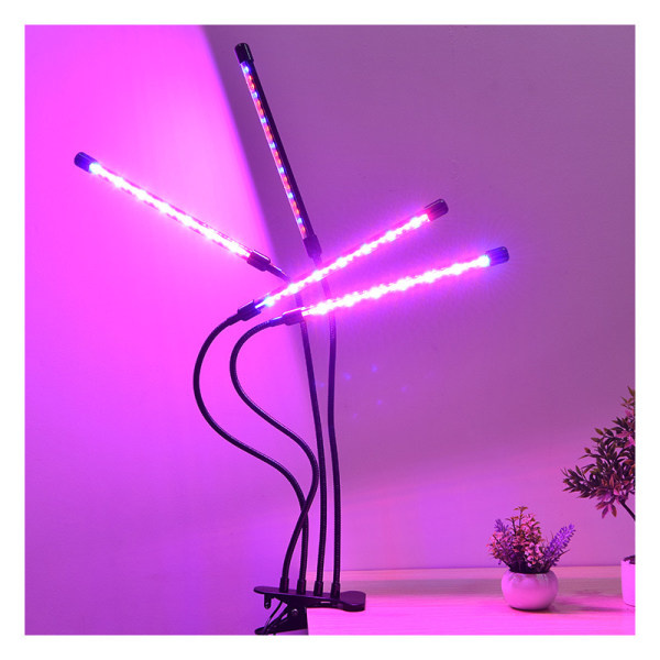 IC Växtlampa / växtbelysning med 4 flexibla LED-lysrör