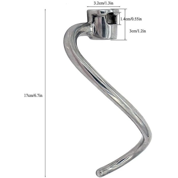 Quart Erstatnings Dejkrog til Kitchenaid KSM7990 KSM7581 Røremaskine - Rustfrit Stål, af DEBUNS