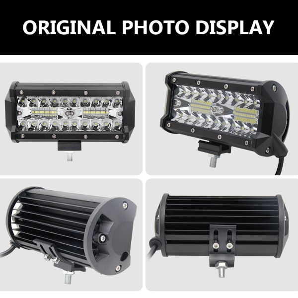 IC 120W LED-lysstang tre-trådet 7-tommer arbejdslamper